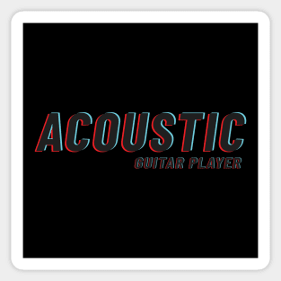 Acoustic Guitar Player Retro 3D Text Sticker